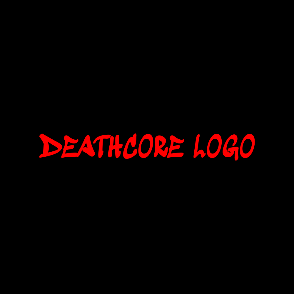 Red deathcore text logo with gothic font.