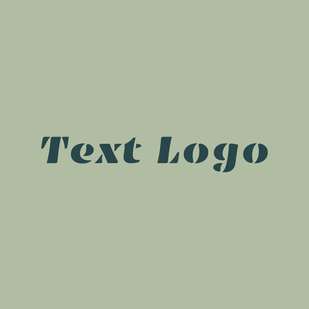 Stencil font green text logo image design.