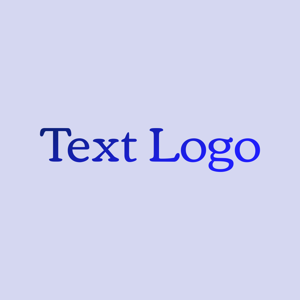 Serif font blue text logo generator idea.