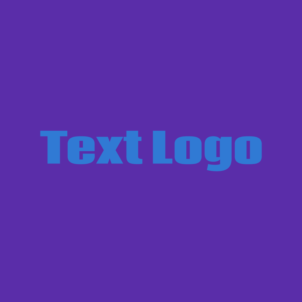 Blue block font text logo design idea.