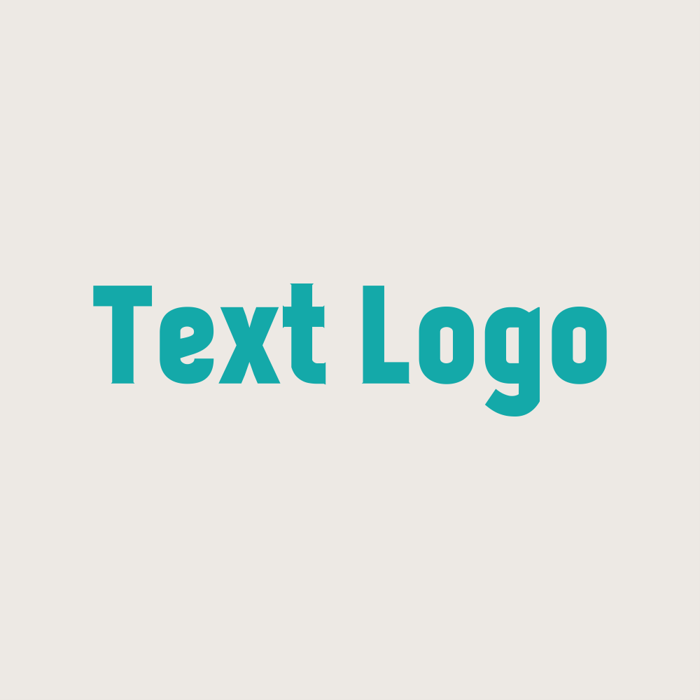 Sans serif teal text logo creator concept.