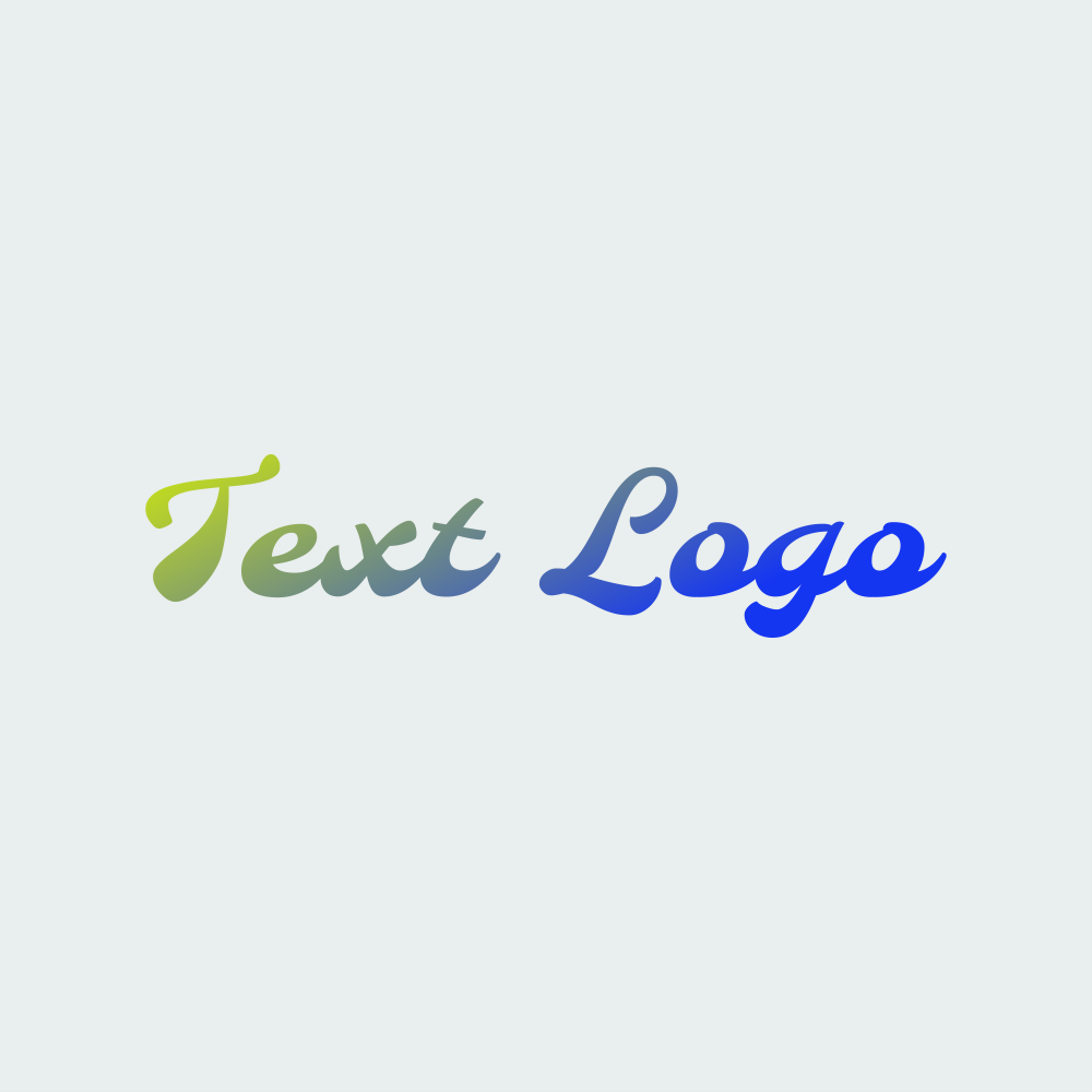 Green blue ombre text logo design with no watermark.